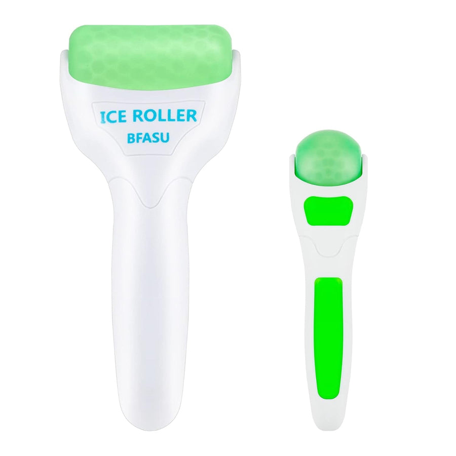 Ice Roller, Face Roller 2 PCS, Massage Tools with Mini Roller for Eye, Face and Body, Relax and Alleviate Puffiness Fine Lines Minor Pain (Green)