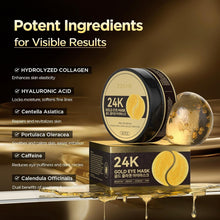24K Gold under Eye Patches, Hydrogel Eye Mask for under Eye Care, Hydrating & Smoothing Eye Pads for Daily Skincare, 60 Pcs