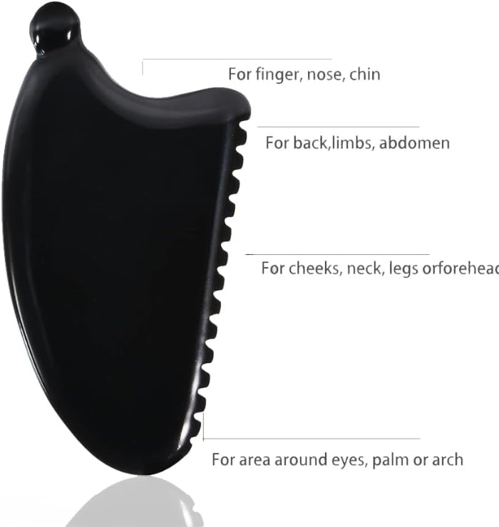 Black Obsidian Gua Sha – Face Sculpting & Jawline Massage Tool