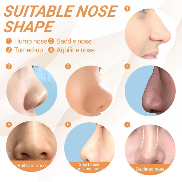 5 Pcs Nose Lifter - Nose Shaper Clip ＆ Instant Nose Lift Kit, Painless Straightening Beauty Tool Kit for Women/Men (Black, Clear)