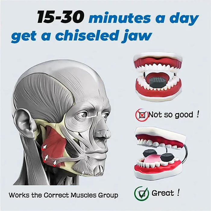 2Pcs 50/60Lbs Jaw Exerciser Redefine Jawline Trainer Double Chin Jawliner Facial Chew Bite Muscle Anti-Stress Face Fitness Ball