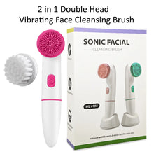 2-In-1 Sonic Facial Cleansing Brush - Silicone Pore Cleanser