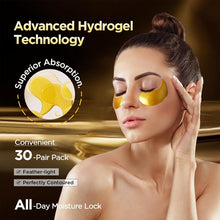 24K Gold under Eye Patches, Hydrogel Eye Mask for under Eye Care, Hydrating & Smoothing Eye Pads for Daily Skincare, 60 Pcs