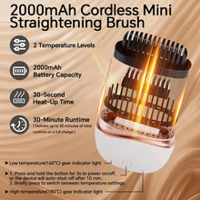 Mini Cordless USB Rechargeable Hair Straightener Brush