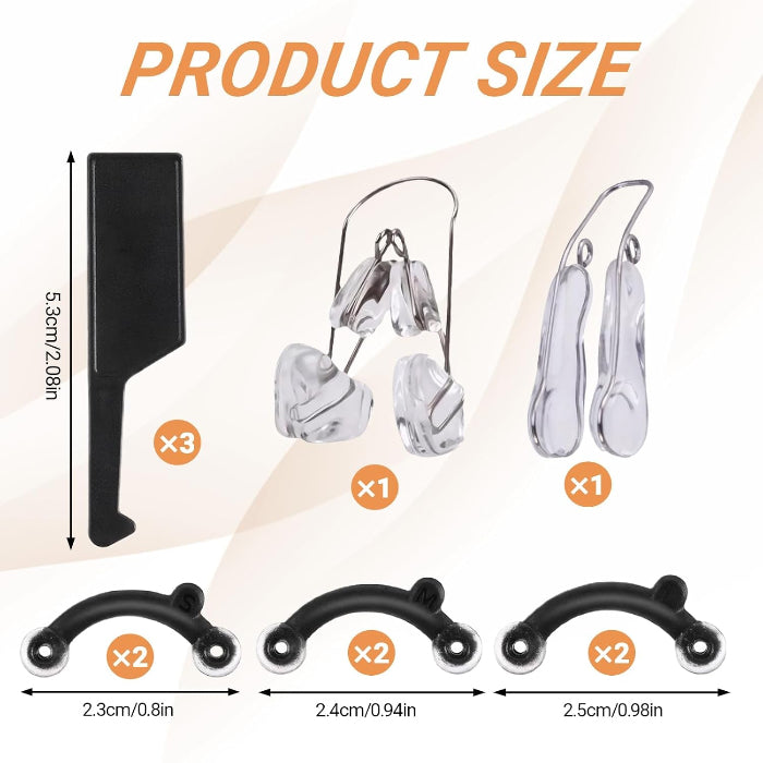 5 Pcs Nose Lifter - Nose Shaper Clip ＆ Instant Nose Lift Kit, Painless Straightening Beauty Tool Kit for Women/Men (Black, Clear)
