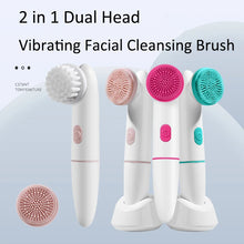 2-In-1 Sonic Facial Cleansing Brush - Silicone Pore Cleanser