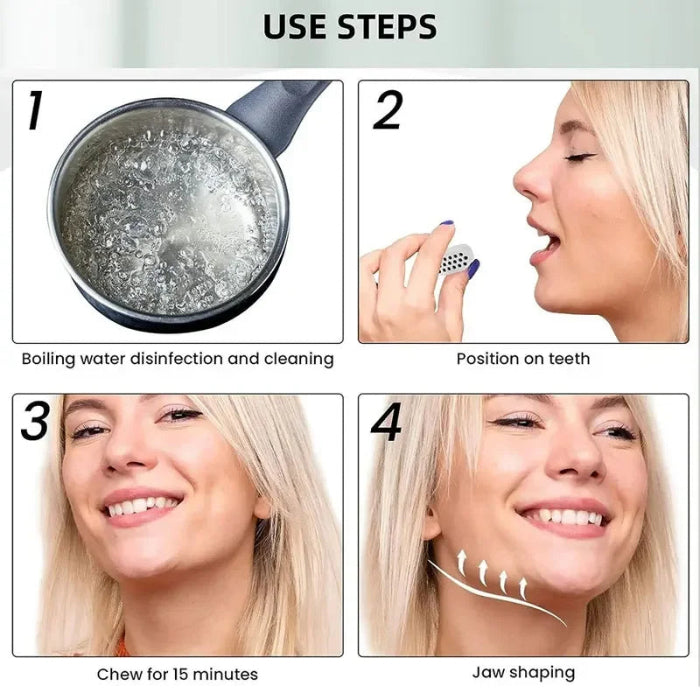 2Pcs 50/60Lbs Jaw Exerciser Redefine Jawline Trainer Double Chin Jawliner Facial Chew Bite Muscle Anti-Stress Face Fitness Ball